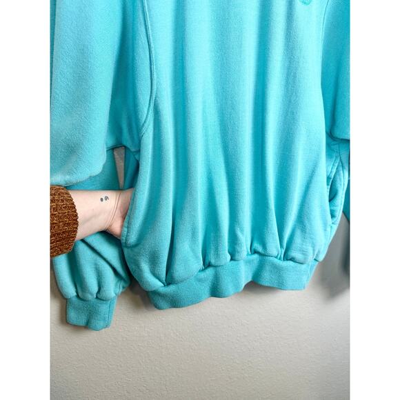 Vintage 80s Adidas Crewneck Sweatshirt Trefoil Logo Jumper Pullover Pockets - Picture 5 of 16